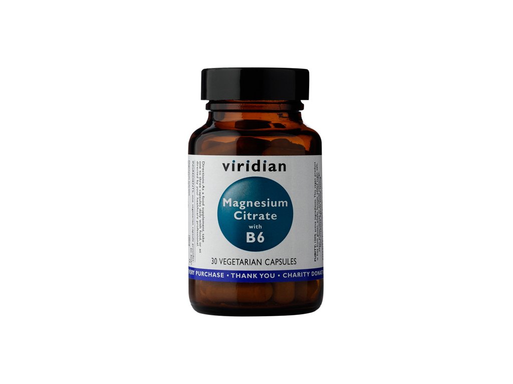 Viridian Nutrition Magnesium Citrate with Vitamin B6 90 kapslí