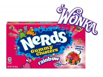 nerds candy rainbow gummy clusters 85g wonka