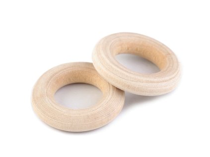 Dřevěný kroužek vnější Ø24 mm (Varianta přírodní sv., Balení 10 ks)