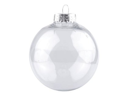 Baňka k dozdobení Ø8 cm (Varianta 1 transparent stříbrná, Balení 2 ks)