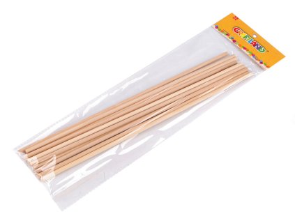 Dřevěné tyčky délky 30,5 cm macrame (Varianta přírodní sv., Balení 12 ks)