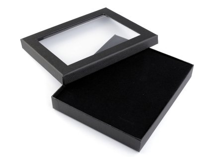 Krabička s průhledem polstrovaná 16x19 cm (Varianta 1 černá, Balení 1 ks)