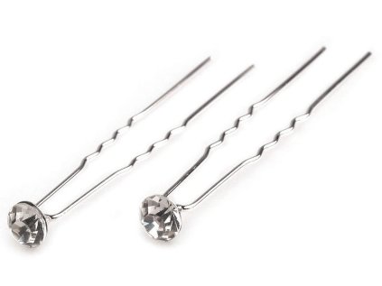 Štrasová vlásenka s kamínkem Ø7,2 mm (Varianta 1 crystal, Balení 2 ks)