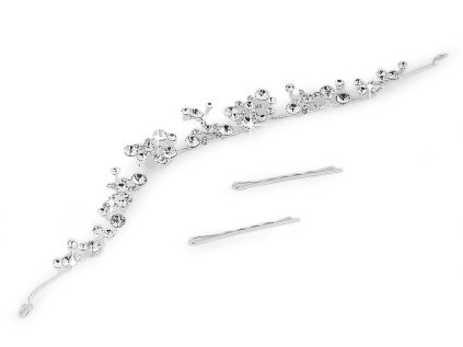 Štrasová ozdoba / čelenka do vlasů (Varianta crystal, Balení 1 ks)
