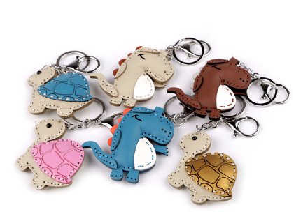 Přívěsek na batoh / klíče želva, dinosaurus (Varianta 1 růžová dětská želva, Balení 1 ks)