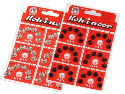 Kovové patentky / stiskací knoflíky vel. 1 a 2 (Varianta 1 (Ø8,5 mm) nikl, Balení 6 karta)
