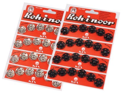 Kovové patentky / stiskací knoflíky vel. 7 (Varianta nikl, Balení 24 karta)