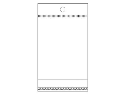 PP sáček s lepicí klopou a závěsem 6x10,5 cm (Varianta transparent, Balení 100 ks)