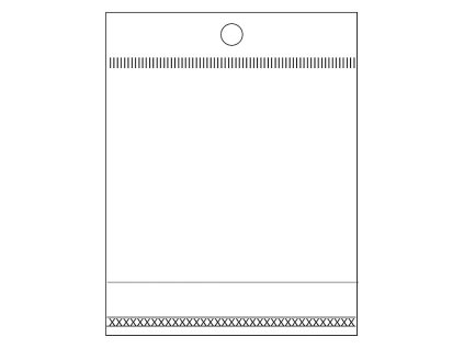 PP sáček s lepicí klopou a závěsem 7x9 cm (Varianta transparent, Balení 100 ks)