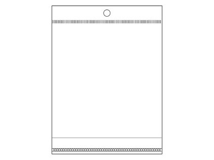 PP sáček s lepicí klopou a závěsem 10x13,5 cm (Varianta transparent, Balení 100 ks)
