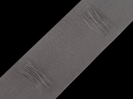 Záclonovka šíře 80 mm s poutky k navlečení na tyč; tužkové řasení (Varianta transparent, Balení 50 m)