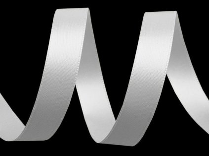 Atlasová stuha oboulící šíře 15 mm (Varianta 100 bílá, Balení 20 m)