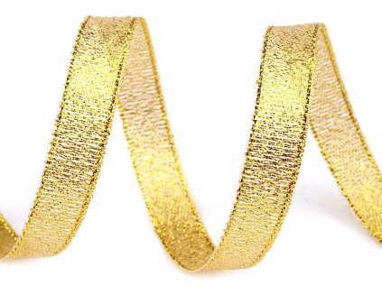 Brokátová stuha šíře 10 mm s lurexem, vánoční (Varianta 1 zlatá, Balení 22.5 m)