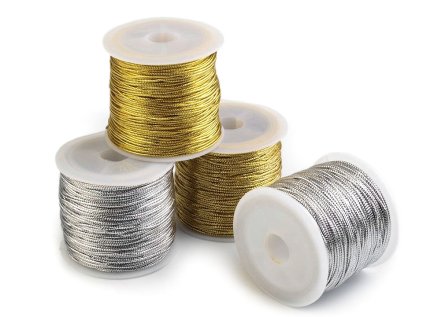 Dutinka s lurexem Ø1 mm kulatá, vánoční (Varianta 3 zlatá, Balení 1 ks)