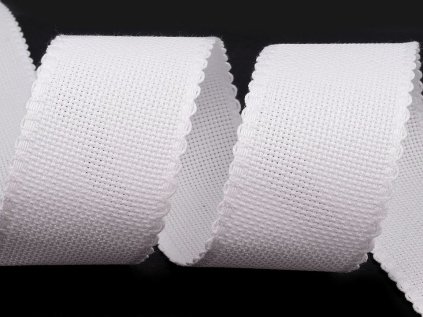Kanavný pás šíře 50 mm zoubkovka (Varianta 1 bílá přírodní, Balení 1 m)