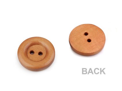 Dřevěný knoflík dvoudírkový velikost 20", 24", 28", 30", 32" (Varianta 1 28" přírodní sv., Balení 10 ks)
