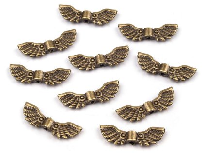 Ozdobný díl 7x22 mm křídla (Varianta platina, Balení 50 ks)