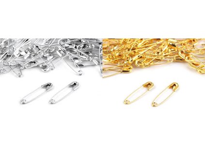 Spínací špendlíky délka 22 mm sypané (Varianta 1 stříbrná, Balení 100 ks)