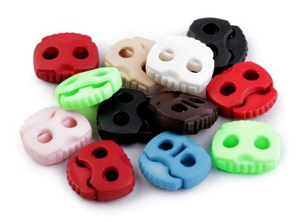 Brzdičky s dvěmi dírkami 20x20 mm (Varianta 1 černá, Balení 10 ks)