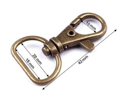 Kovová karabina otočná, průvlek 18 mm (Varianta 1 nikl, Balení 5 ks)