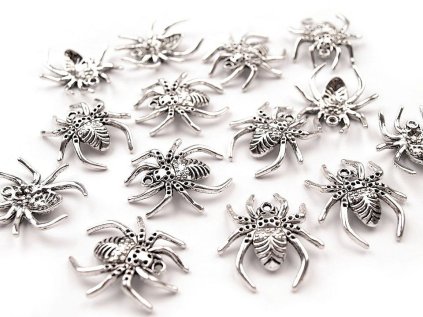 Přívěsek pavouk 25x28 mm (Varianta platina, Balení 5 ks)