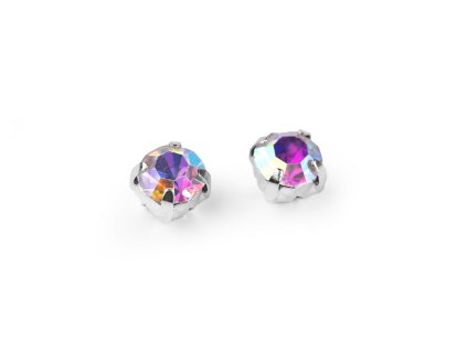 Našívací šatony / štras v pouzdře / kotlíku Ø4,3 mm (Varianta 4 SS18 crystal platina, Balení 20 ks)