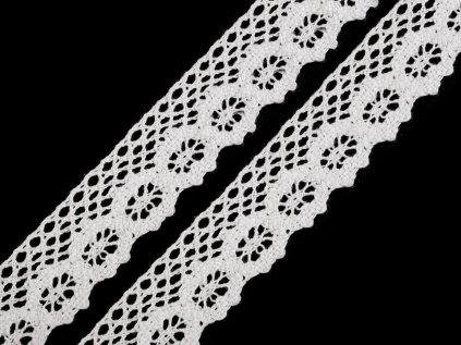 Bavlněná krajka paličkovaná šíře 25 mm (Varianta 2 černá, Balení 27 m)