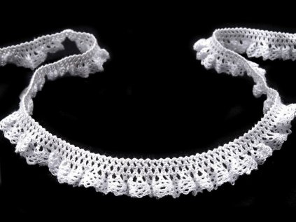 Bavlněná krajka / volánek šíře 15 mm paličkovaná elastická (Varianta 1 bílá, Balení 27 m)