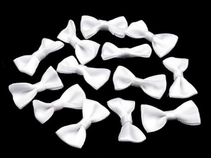 Svatební / prádlové mašličky 12x25 mm saténové (Varianta 20 Off White, Balení 5 ks)