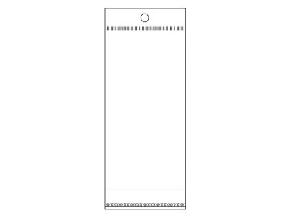 PP sáček s lepicí klopou a závěsem 6x15 cm (Varianta transparent, Balení 100 ks)