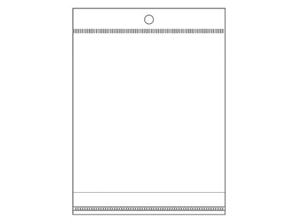 PP sáček s lepicí klopou a závěsem 13x14 cm (Varianta transparent, Balení 100 ks)