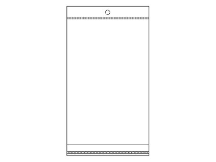 PP sáček s lepicí klopou a závěsem 11x20 cm (Varianta transparent, Balení 100 ks)