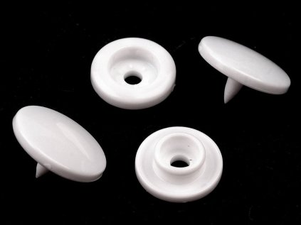 Plastové patentky / stiskací knoflíky vel. 18" (Varianta 1 B3 bílá, Balení 50 sada)