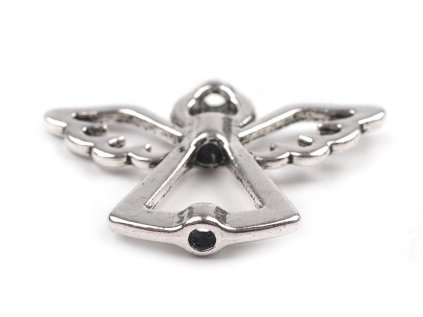 Ozdobný díl anděl 22x29 mm (Varianta platina, Balení 10 ks)