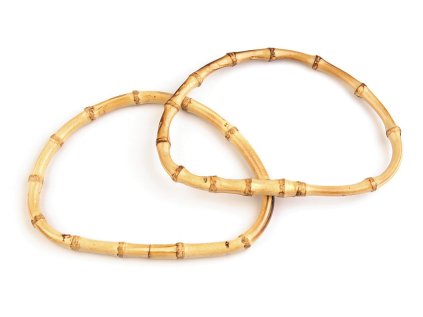 Bambusová ucha na tašky 14x18 cm (Varianta 1 bambus světlý, Balení 2 ks)