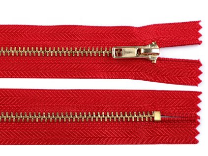 Kovový zip No 3 délka 18 cm kalhotový s mosaznými zoubky (Varianta 322 černá, Balení 1 ks)