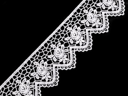 Vzdušná krajka šíře 45 mm benátská (Varianta 1 bílá, Balení 13.5 m)