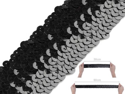 Flitrový prýmek šíře 45 mm elastický (Varianta 1 stříbrná, Balení 13.5 m)
