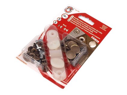 Knoflíky stiskací s pérkem Wuk Ø15 mm na středně silné látky (Varianta 1 staromosaz, Balení 1 karta)