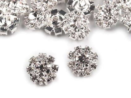 Knoflík štrasový velikost 16" (Varianta 3 (16") crystal, Balení 1 ks)