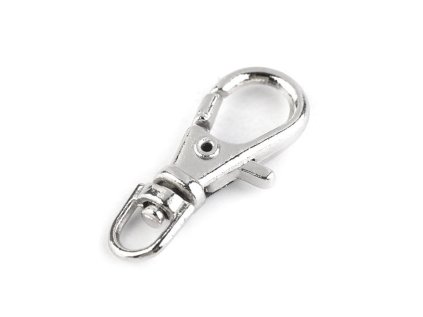 Kovová karabinka otočná, průvlek 4 mm (Varianta 1 nikl, Balení 5 ks)