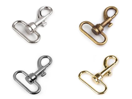 Kovová karabina otočná, průvlek 32 mm (Varianta 1 nikl, Balení 1 ks)