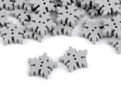 Dřevěný dekorační knoflík vločka (Varianta 4 (18 mm) přírodní sv., Balení 10 ks)