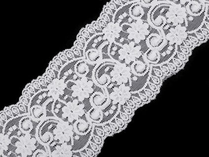 Elastická krajka / vsadka šíře 10 cm (Varianta 1 Off White, Balení 13.5 m)