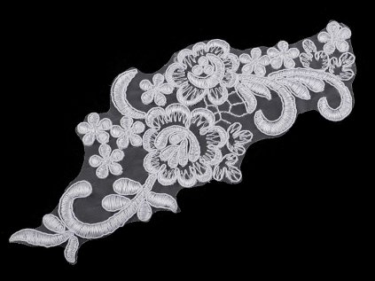 Monofilová aplikace / vsadka 8x20 cm (Varianta 1 bílá sněhová, Balení 2 ks)