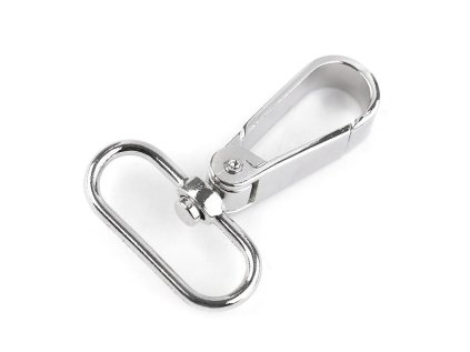 Kovová karabina otočná, průvlek 32 mm (Varianta 1 nikl, Balení 1 ks)