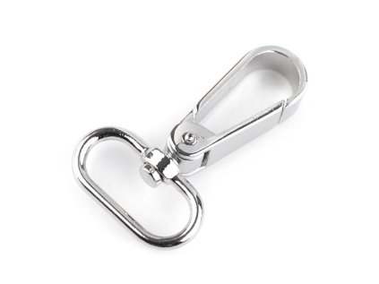 Kovová karabina otočná, průvlek 25 mm (Varianta 1 nikl, Balení 2 ks)