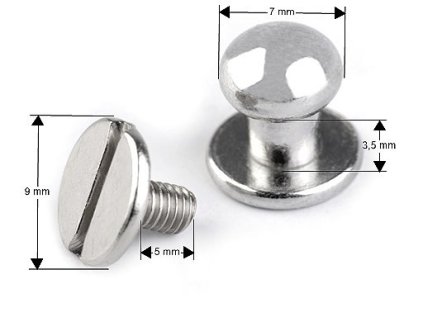 Sedlářský nýt šroubovací Ø7 mm (Varianta 1 nikl, Balení 10 pár)