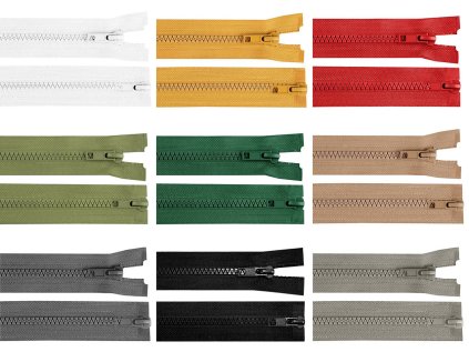 Zip kostěný No 5 dělitelný 2 jezdce / dvoucestný 100 cm bundový (Varianta 322 černá, Balení 1 ks)