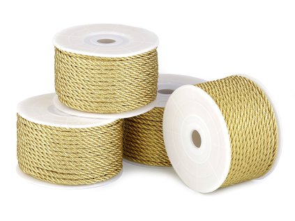 Šňůra kroucená s lurexem Ø2,5 mm (Varianta 1 zlatá, Balení 20 m)